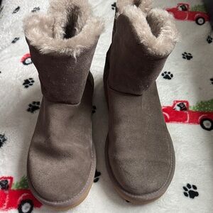 UGG Classic Twist Suede Ankle Boots with Plush Shearling Trim